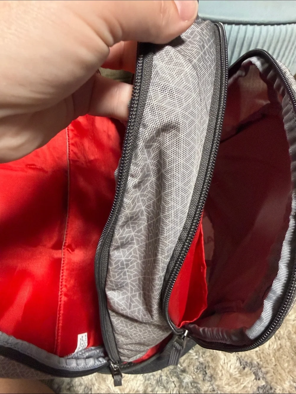 Under Armour Gray Backpack with Red Logo